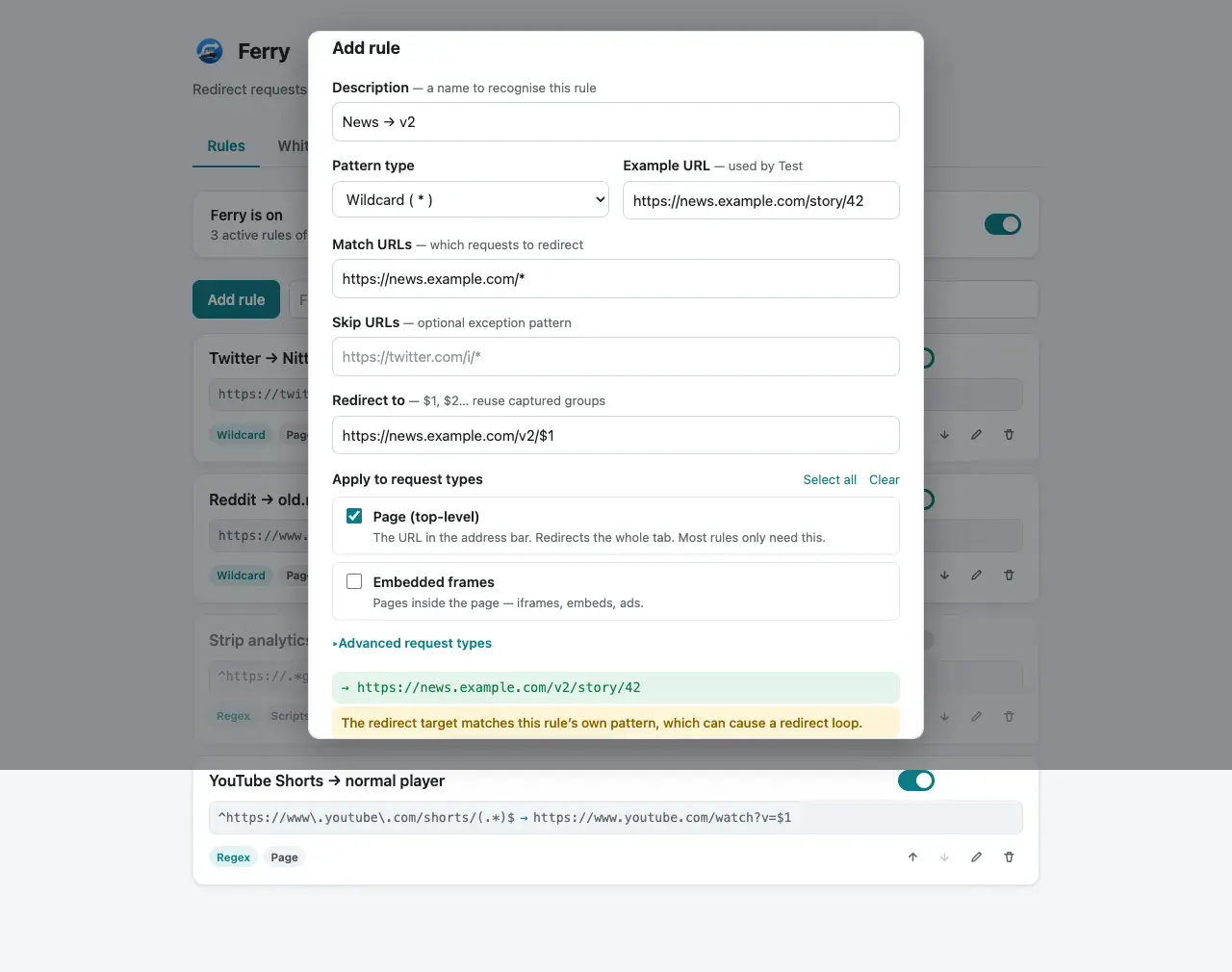Ferry rule preview and lint