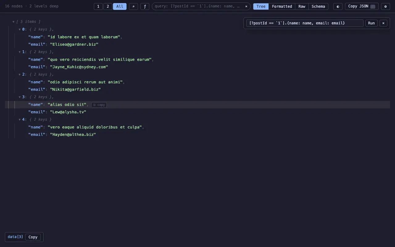 JSON Bonsai query