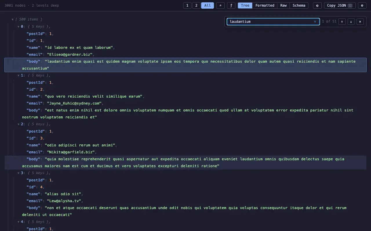 JSON Bonsai search